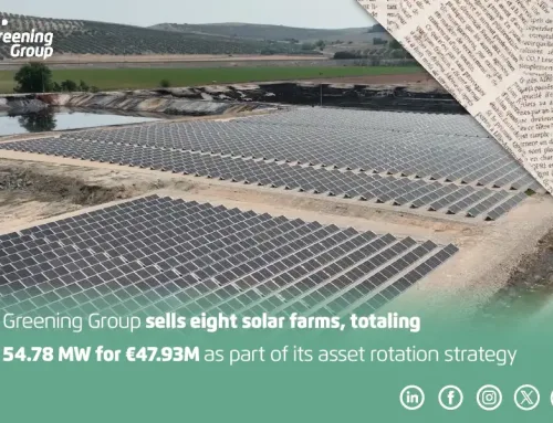 Greening Group vende ocho parques solares de 54,78 MW por 47,93€M como parte de su estrategia de rotación de activos